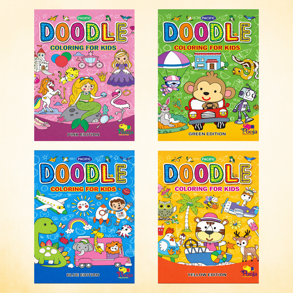 Doodle Coloring for Kids – Set of 4