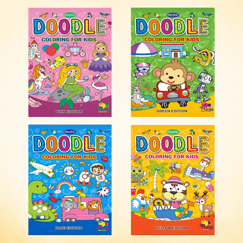 Doodle Coloring for Kids – Set of 4